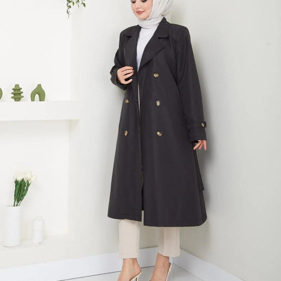 Női modest trencskó – fekete – fekete