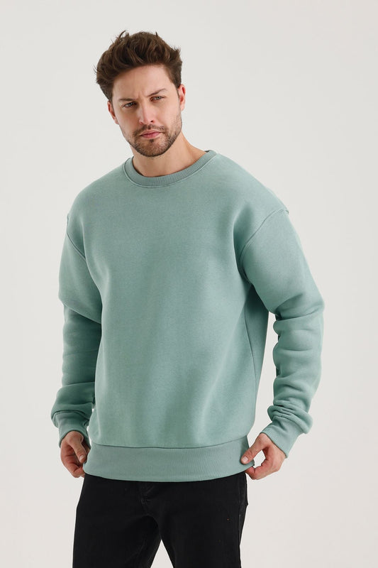 Férfi sweatshirt – halványzöld