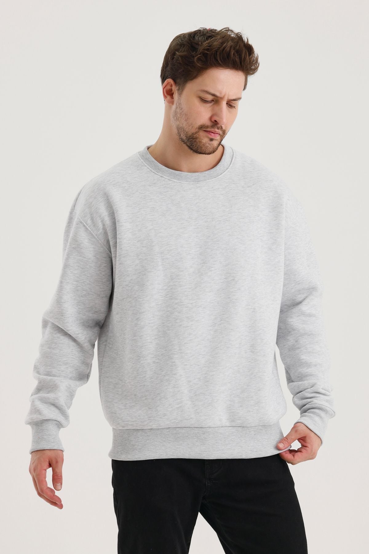 Férfi sweatshirt – szürke melange