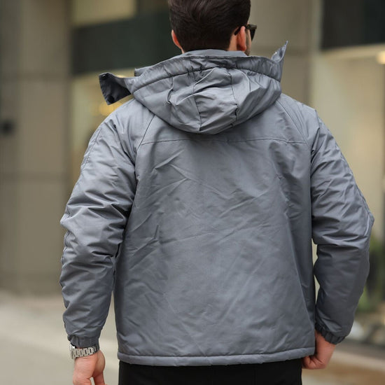 Férfi téli kabát – füstszürke