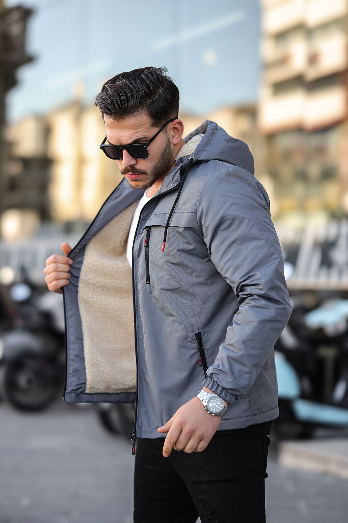 Férfi dzseki – khaki