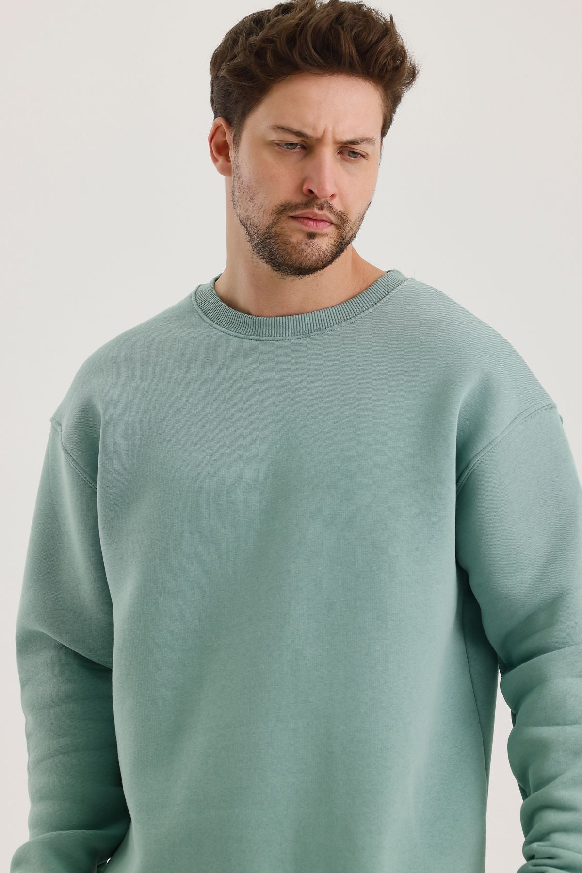Férfi sweatshirt – halványzöld