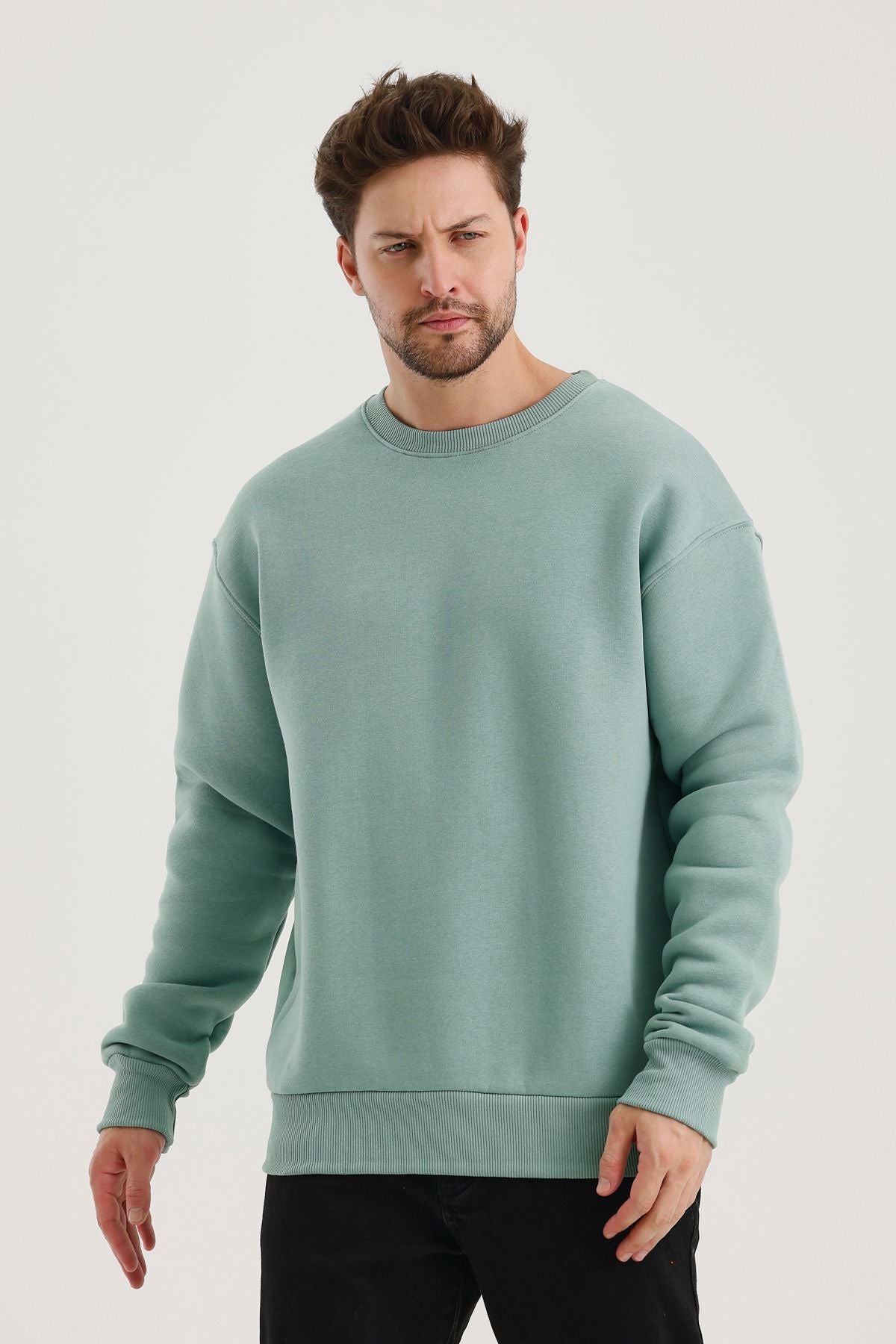 Férfi sweatshirt – halványzöld