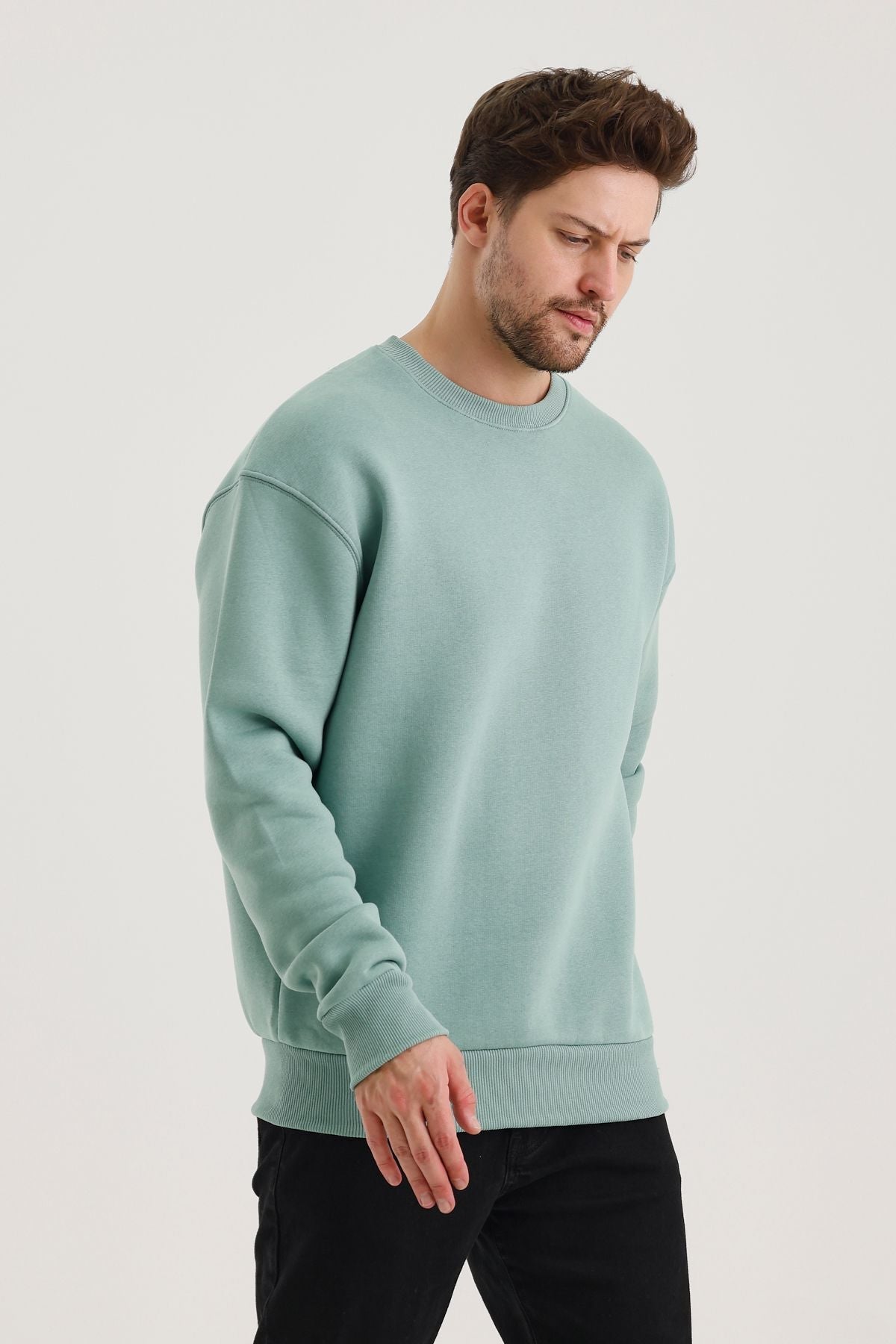 Férfi sweatshirt – halványzöld