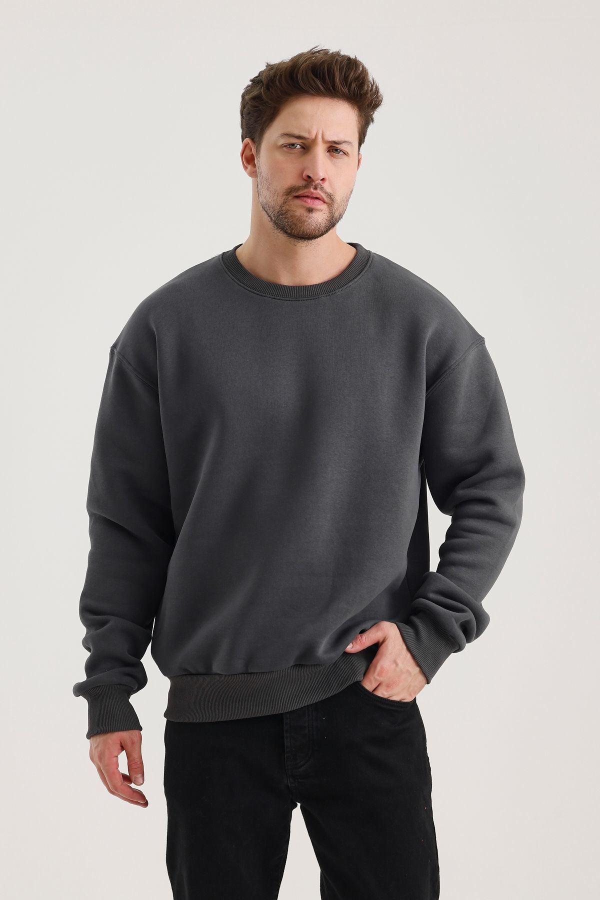Férfi sweatshirt – szürke melange