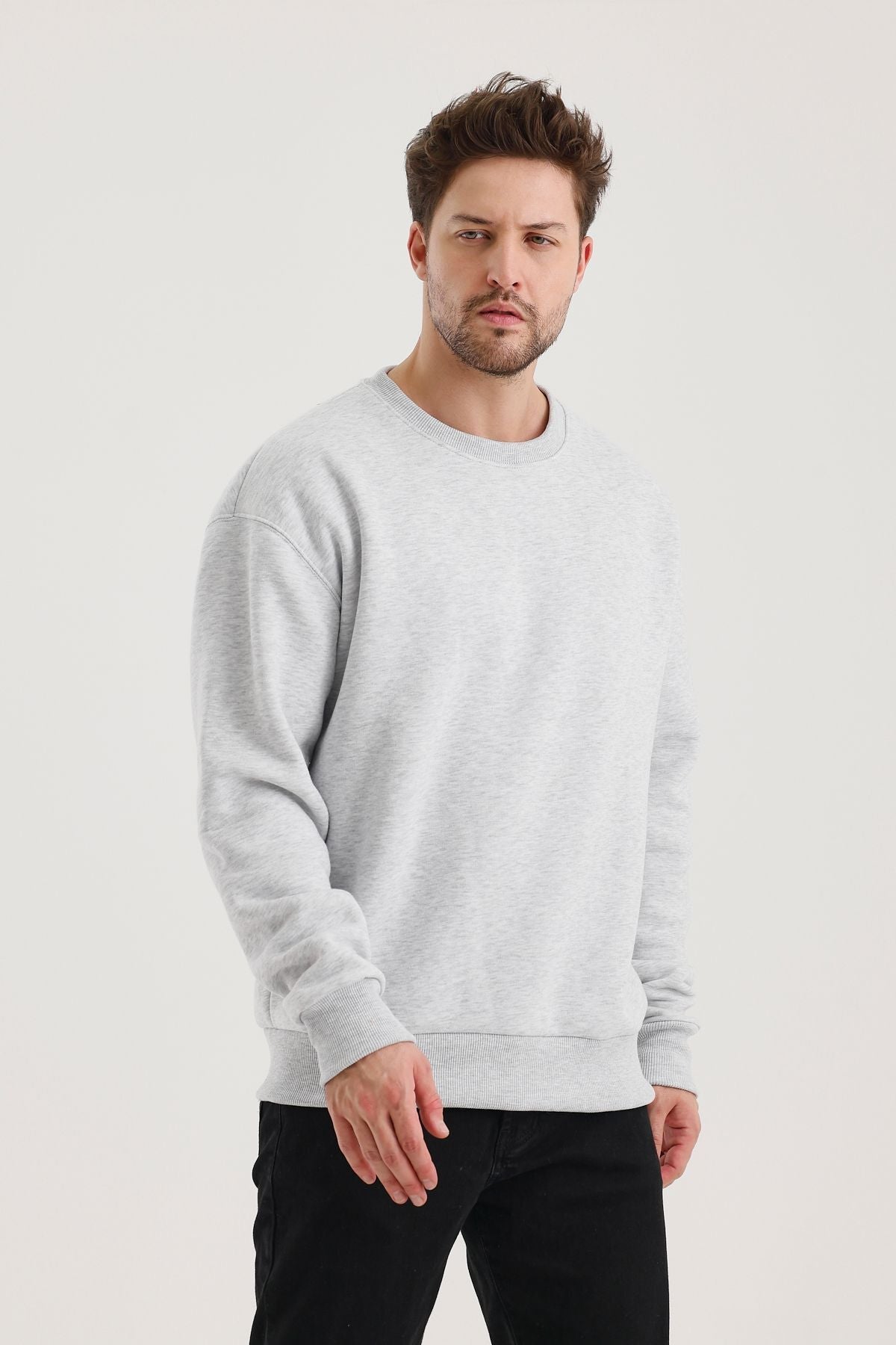 Férfi sweatshirt – szürke melange