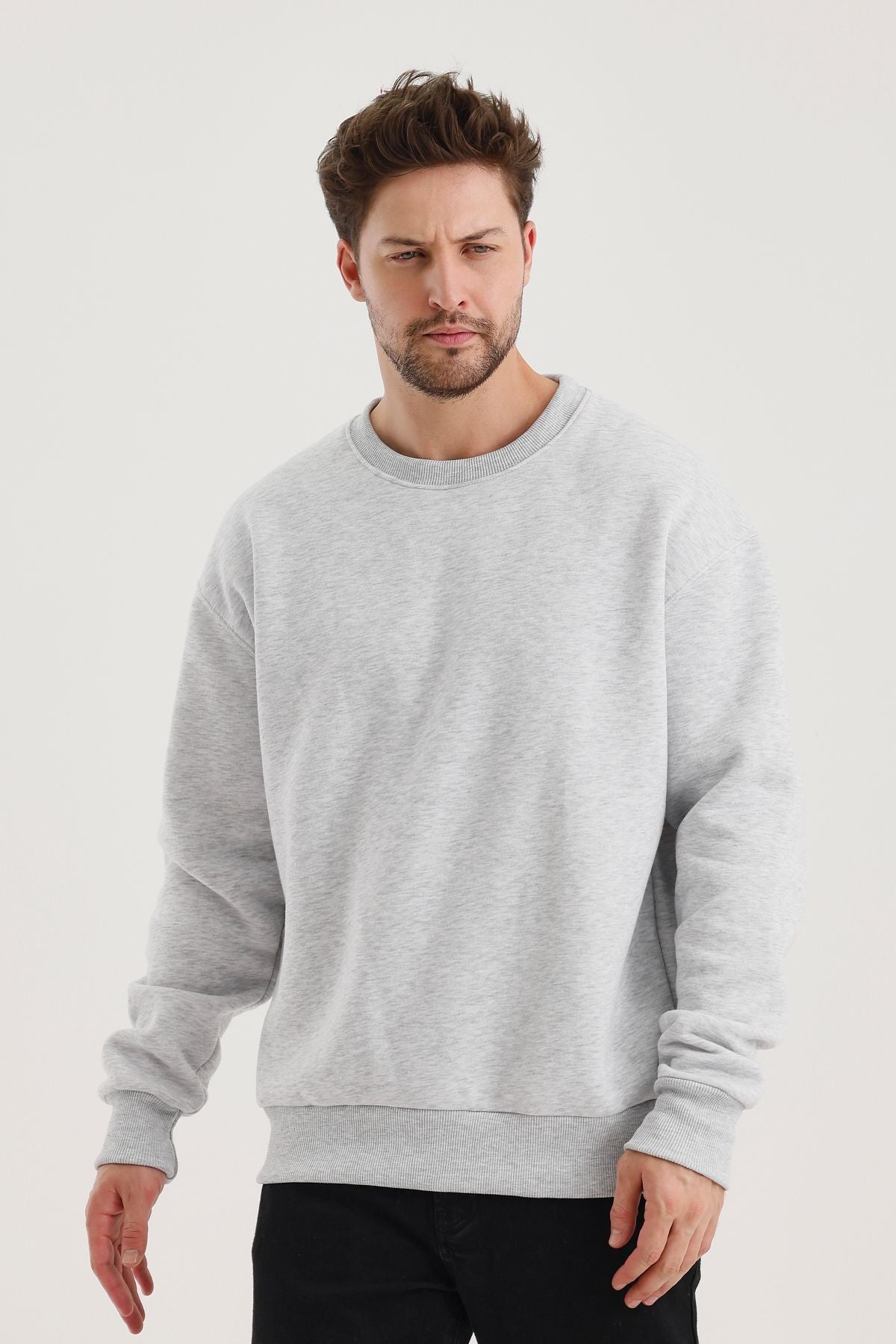 Férfi sweatshirt – szürke melange