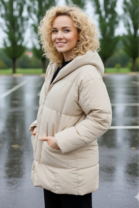 Női téli kabát – bézs