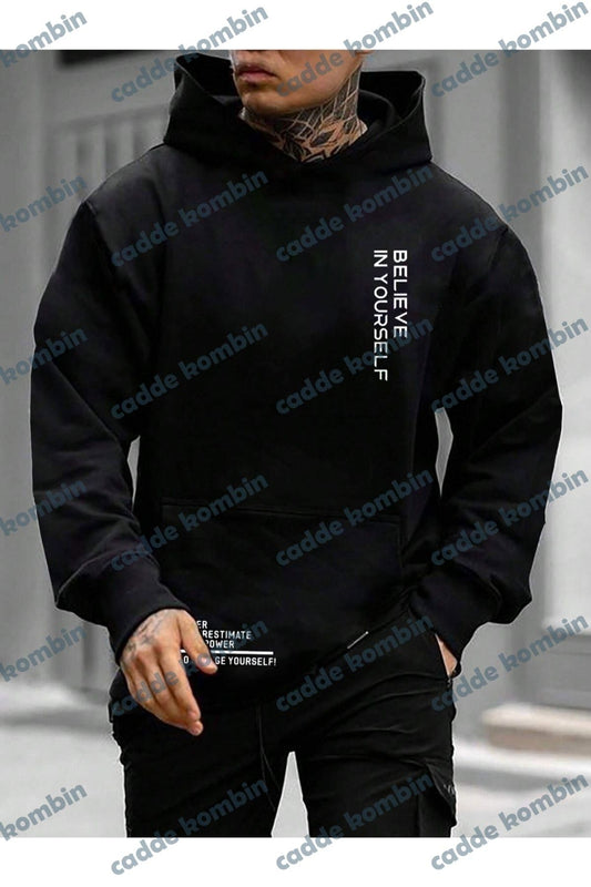 Férfi sweatshirt – fekete