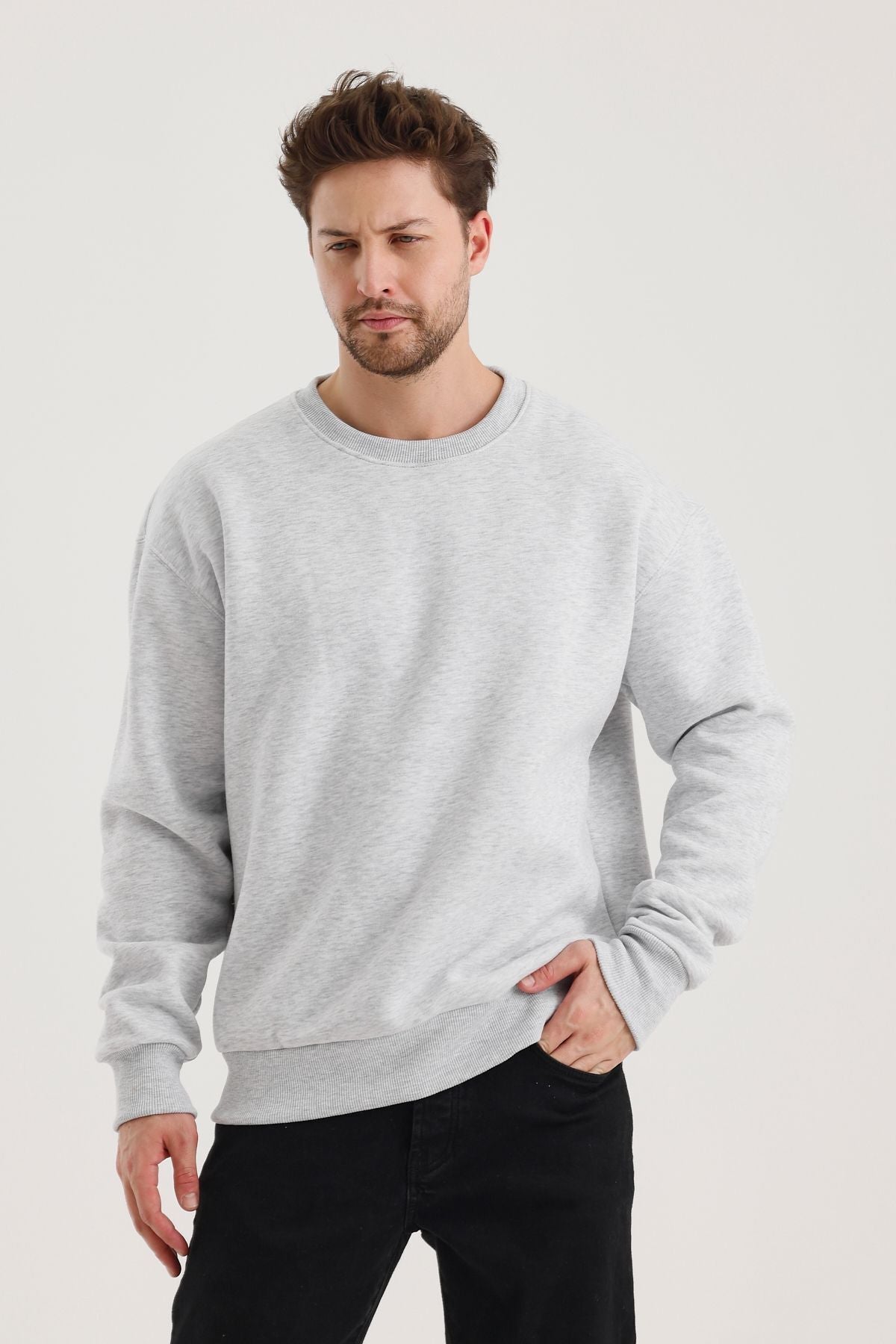 Férfi sweatshirt – szürke melange