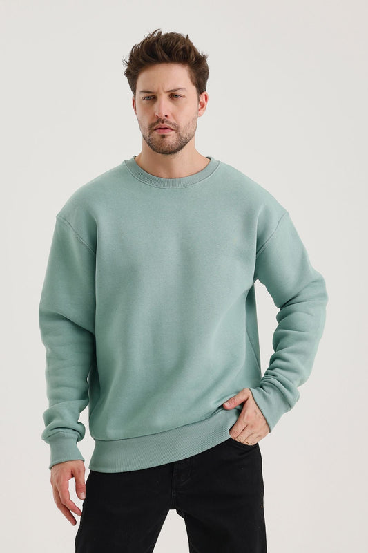 Férfi sweatshirt – halványzöld