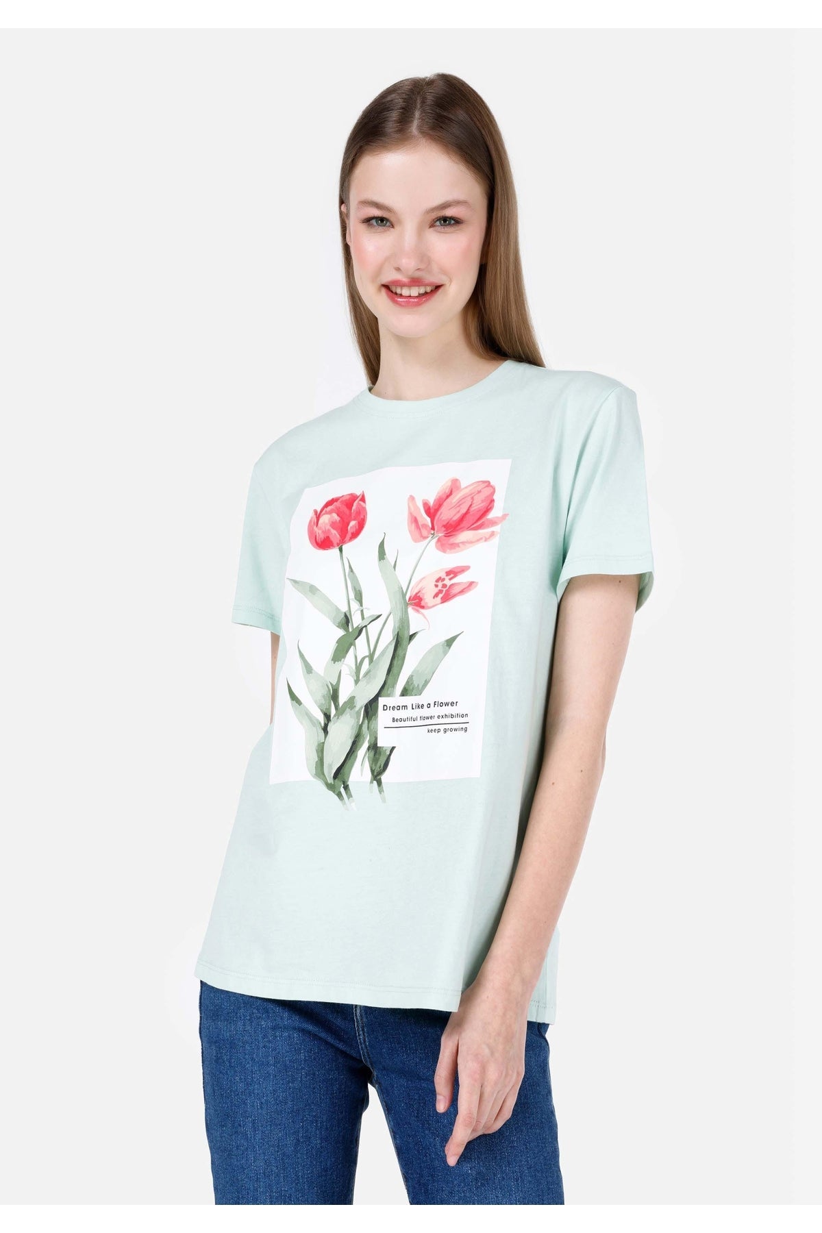 Női póló – menta zöld