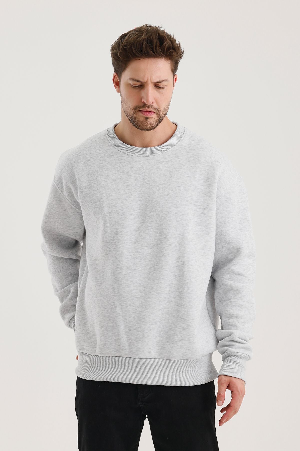 Férfi sweatshirt – szürke melange