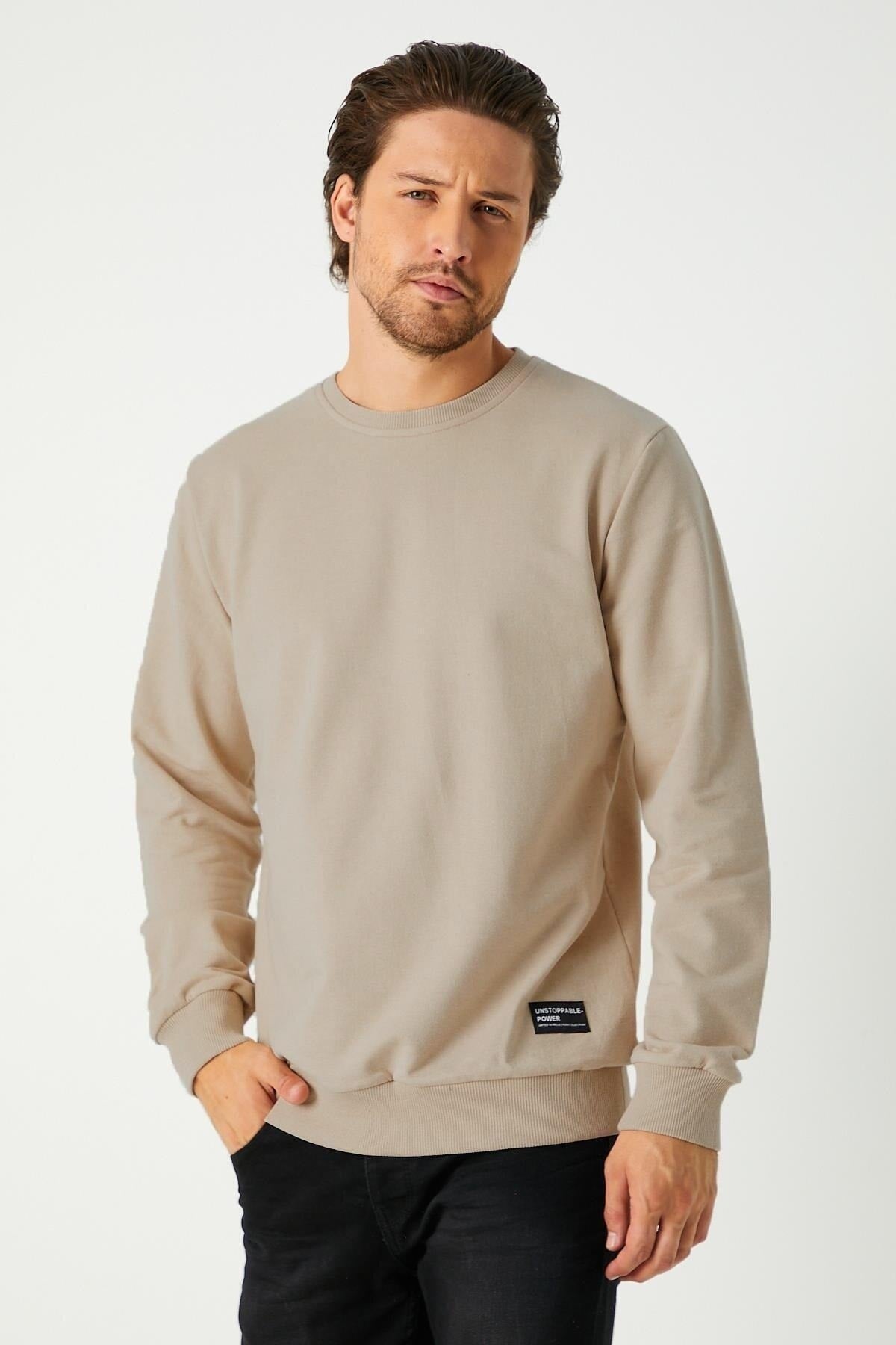 Férfi sweatshirt – bézs