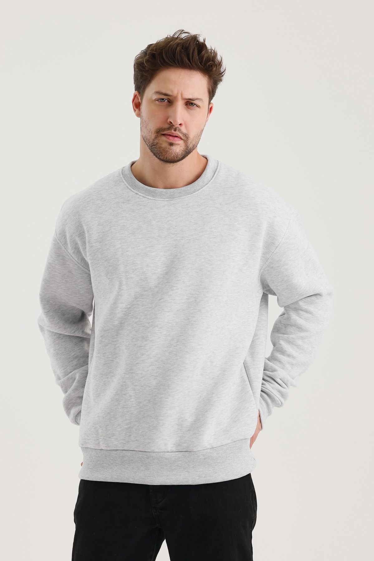 Férfi sweatshirt – szürke melange